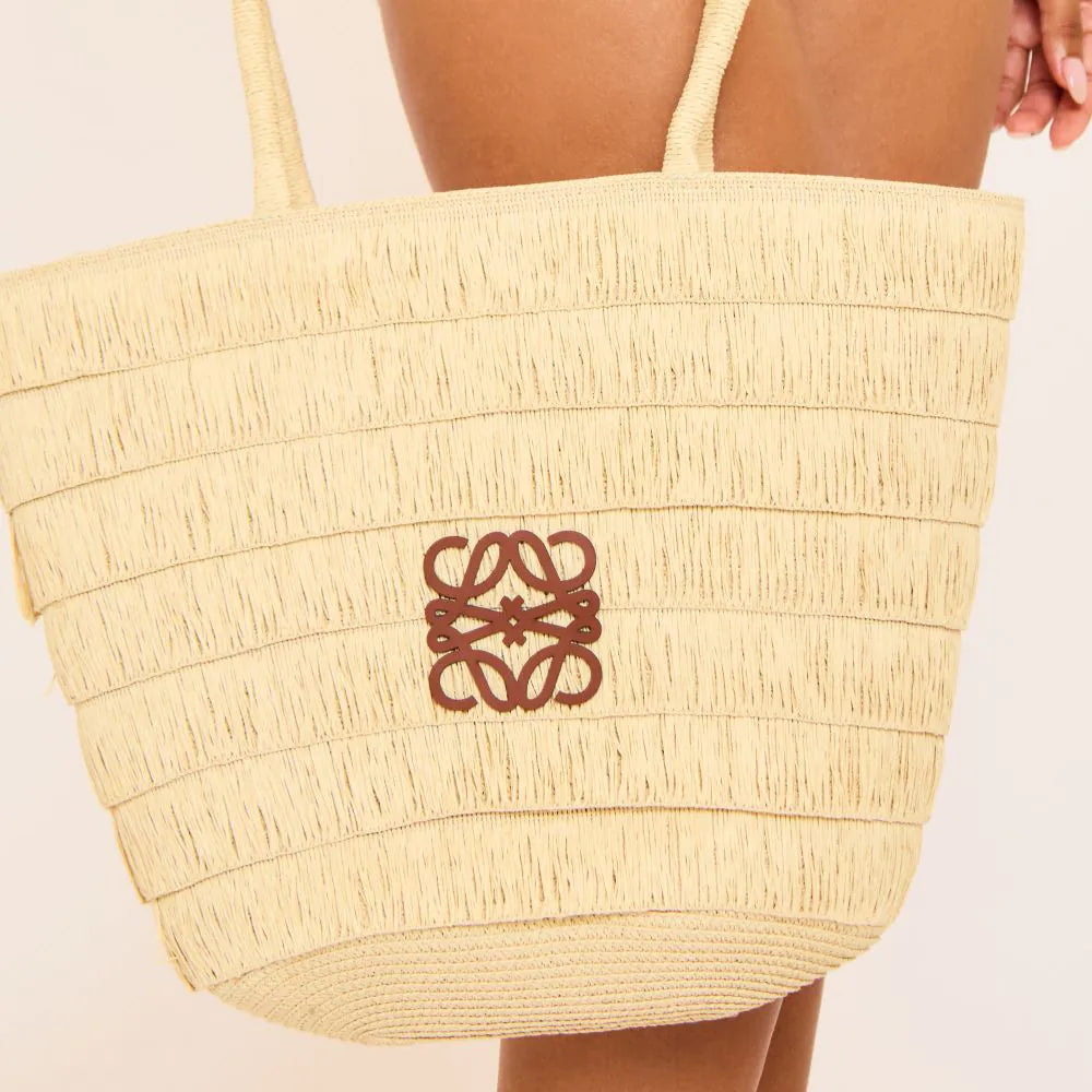 Fringe Beach Bag In Cream Woven