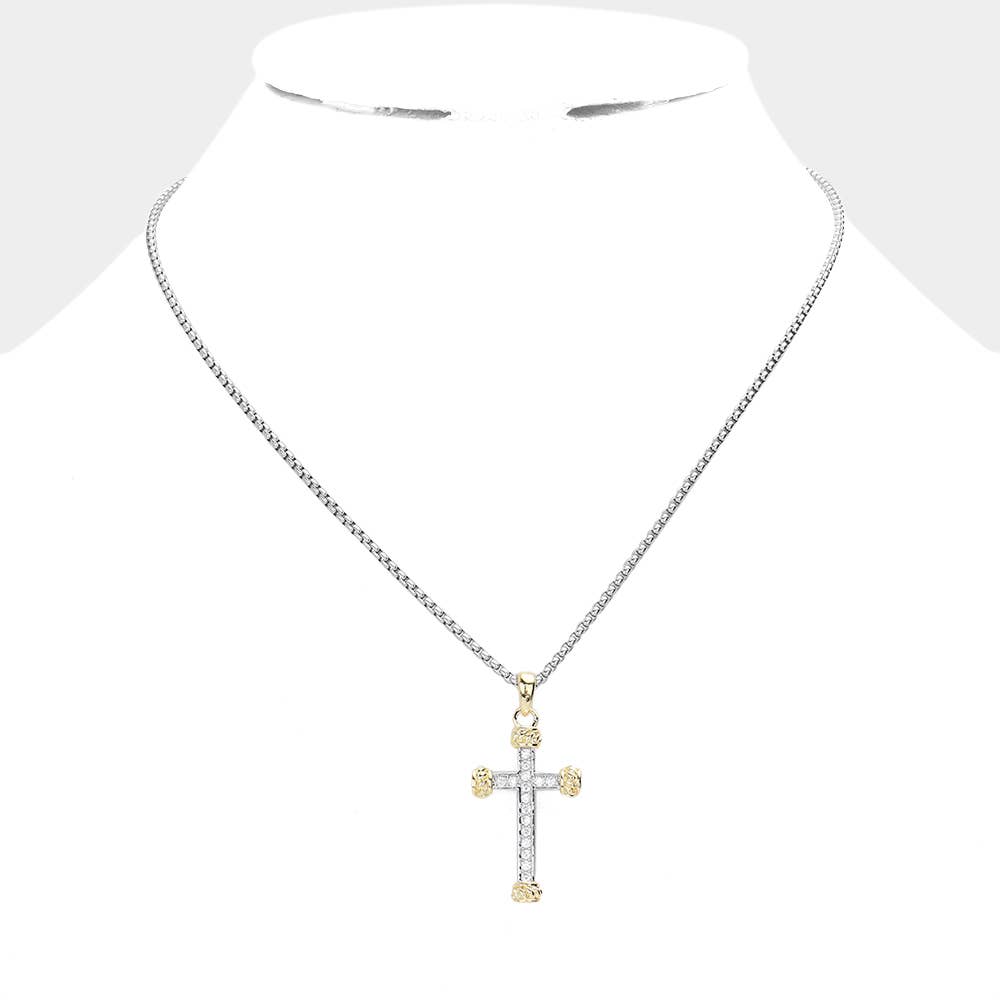 Embellished Cross Pendant Necklace