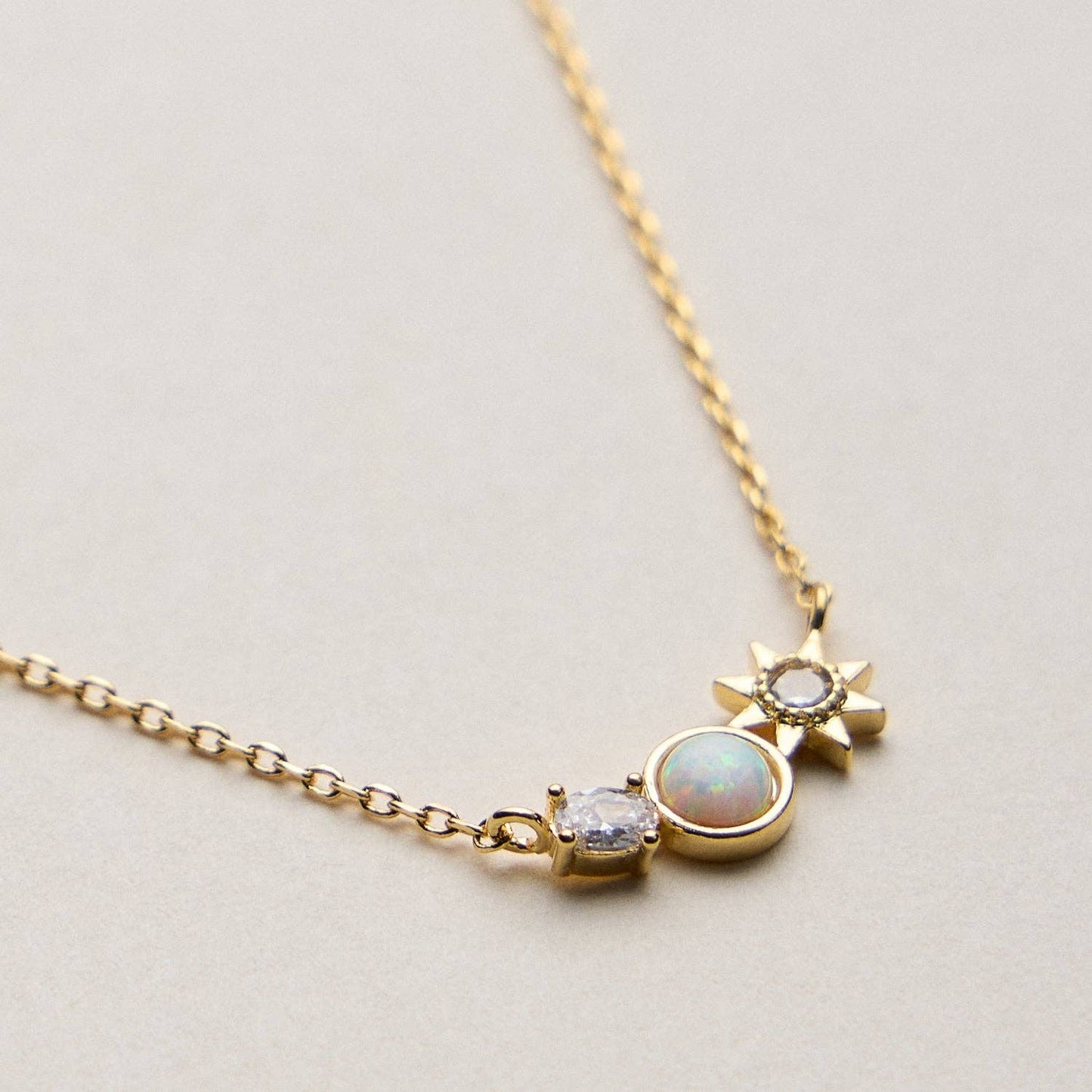 Gold Dipped Sun and Moon Charm | Necklace