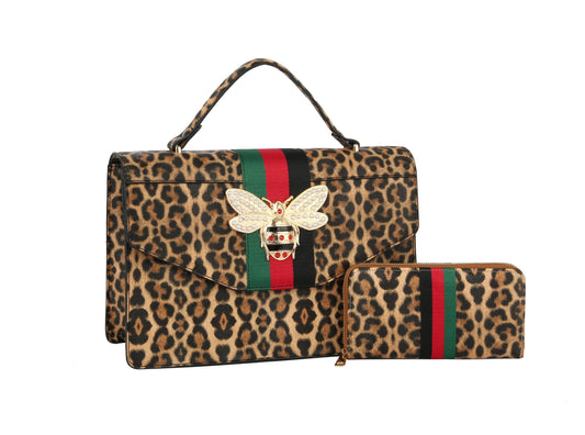 Fashion Bee Satchel with Matching Wallet