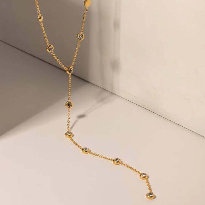 18K STAINLESS STEEL TARNISH FREE Y NECKLACE