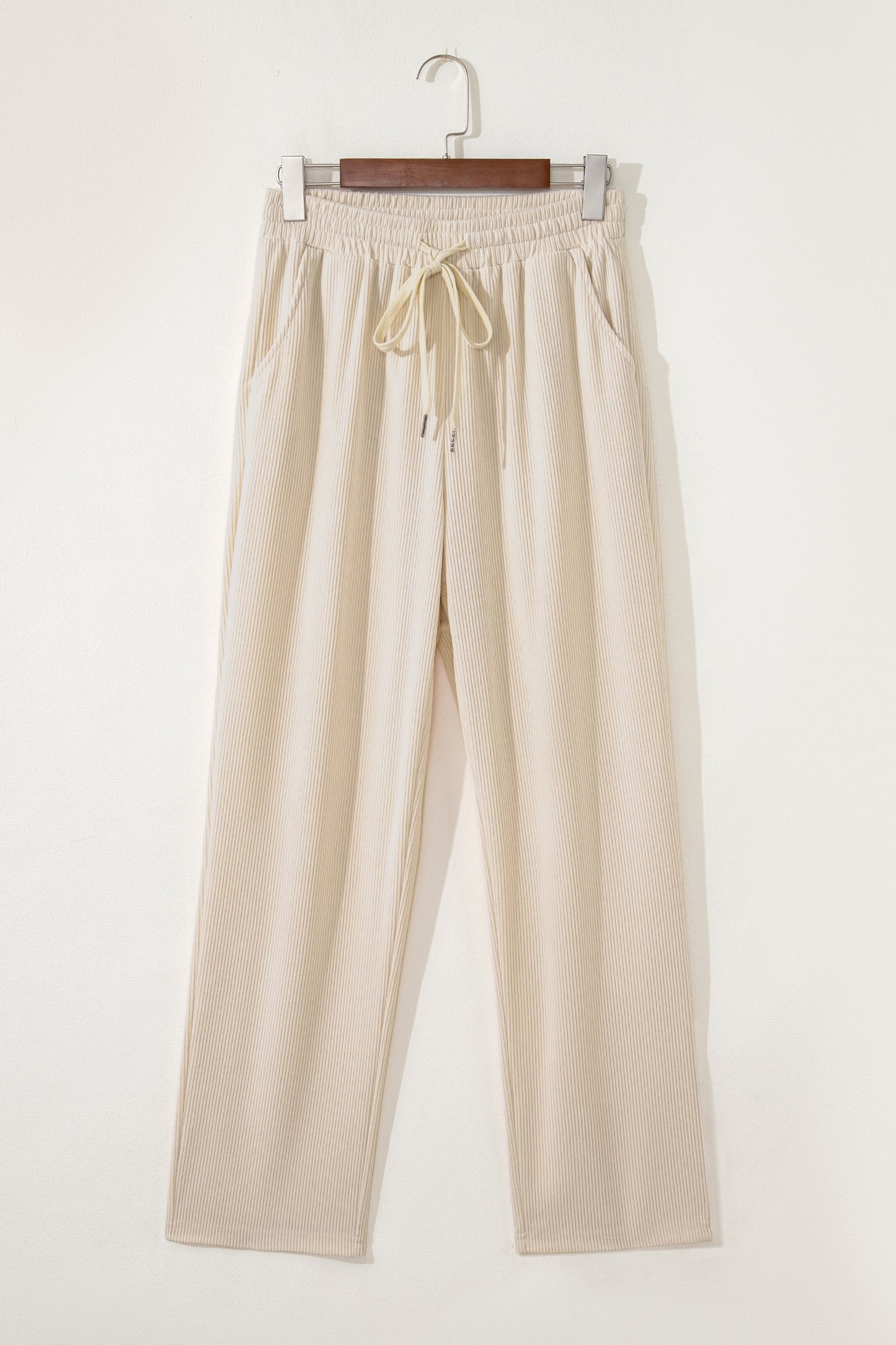 Jet Stream Drawstring Elastic Waist Casual Corduroy Pants