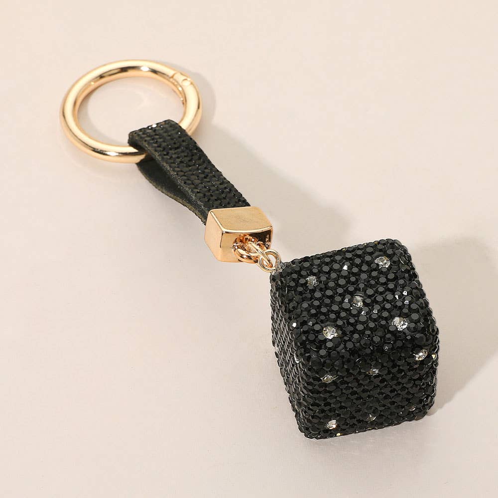 Bling Studded Dice Keychain / Bag Charm