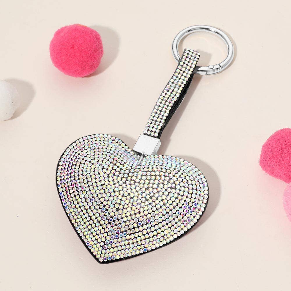 Bling Studded Heart keychain / Bag Charm