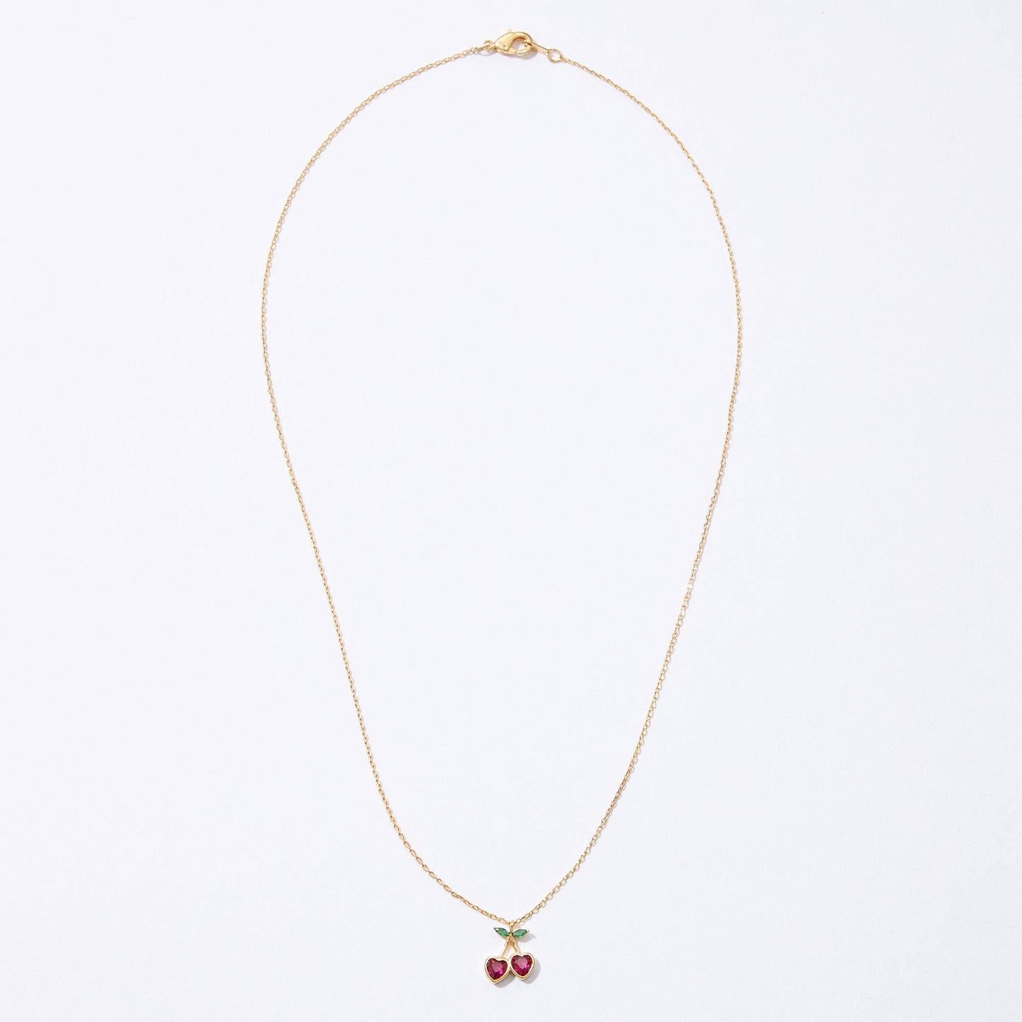 Gold Dipped Heart Cherry Pendant Necklace
