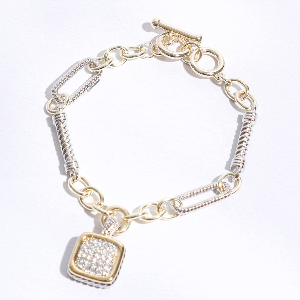 Square 2T Link Chain Bracelet