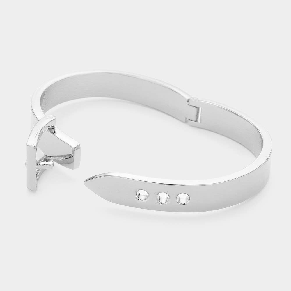 Metal Belt Buckle Hinged Bangle Bracelet