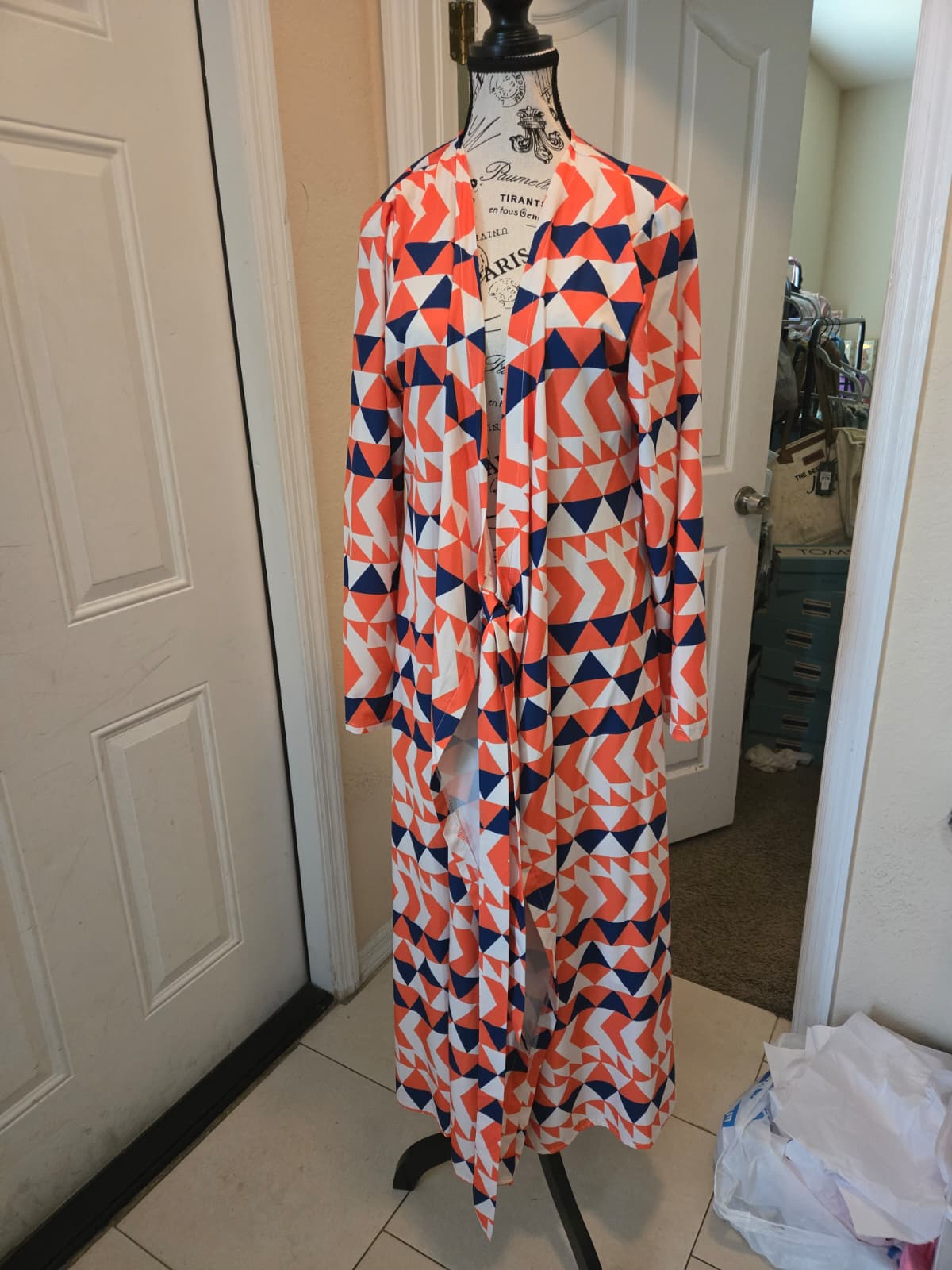 SHEIN Kimono‑Style Wrap Dress – Fits Like XL – 100% Polyester
