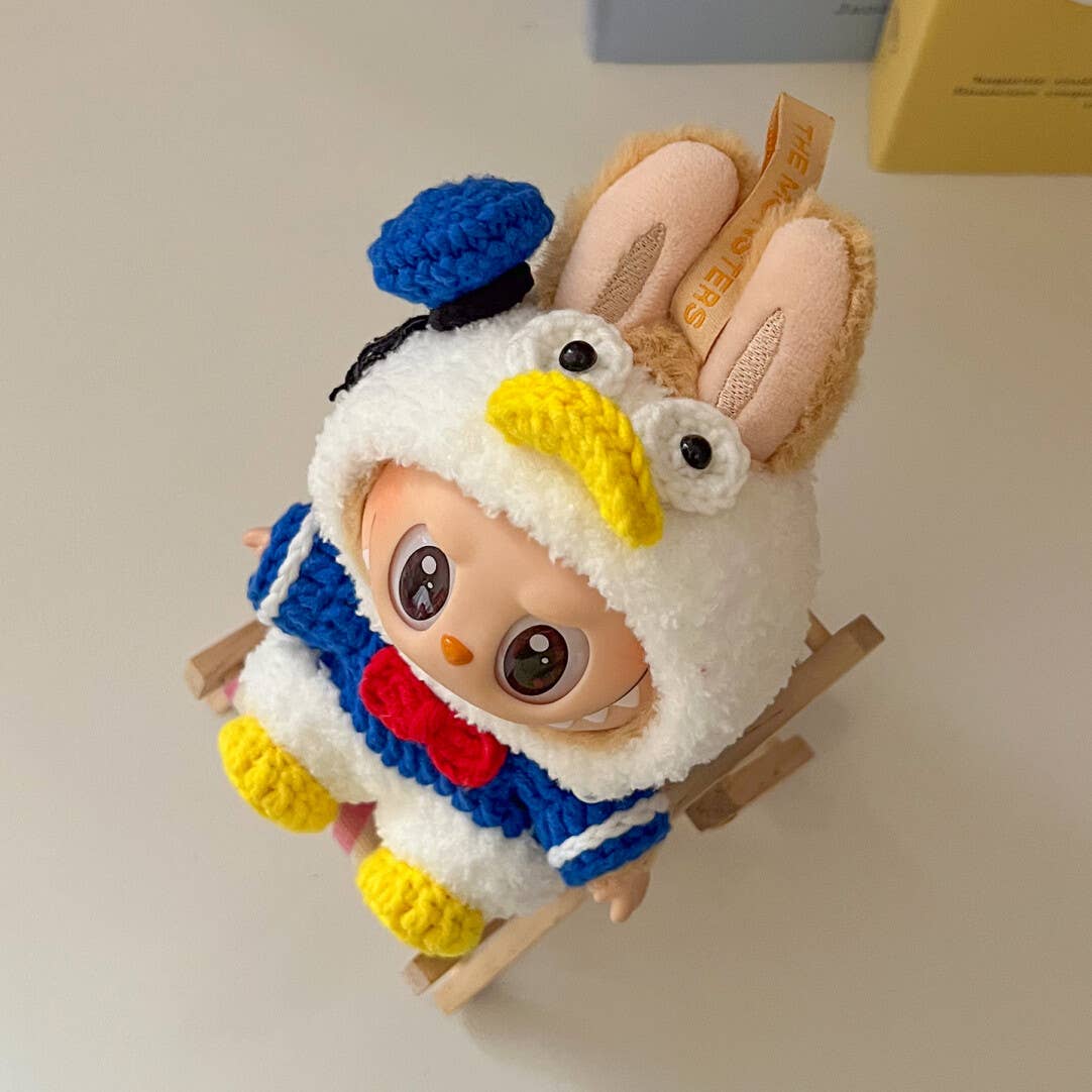 Crochet Donald Duck Labubu Outfit