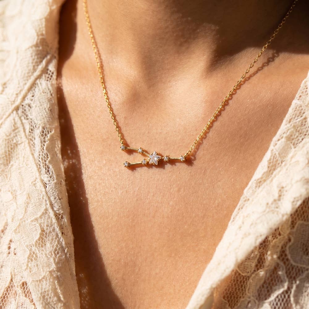 14K Gold Dipped Taurus Constellation Necklace