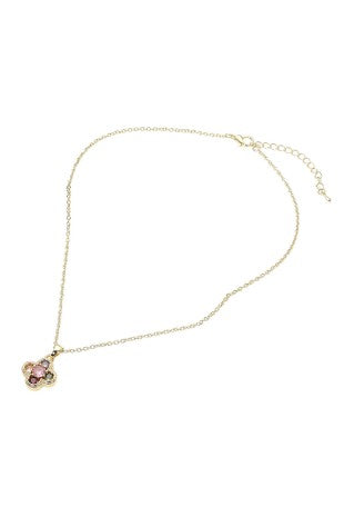 14k Gold Plated Colorful Stone Quatrefoil Necklace