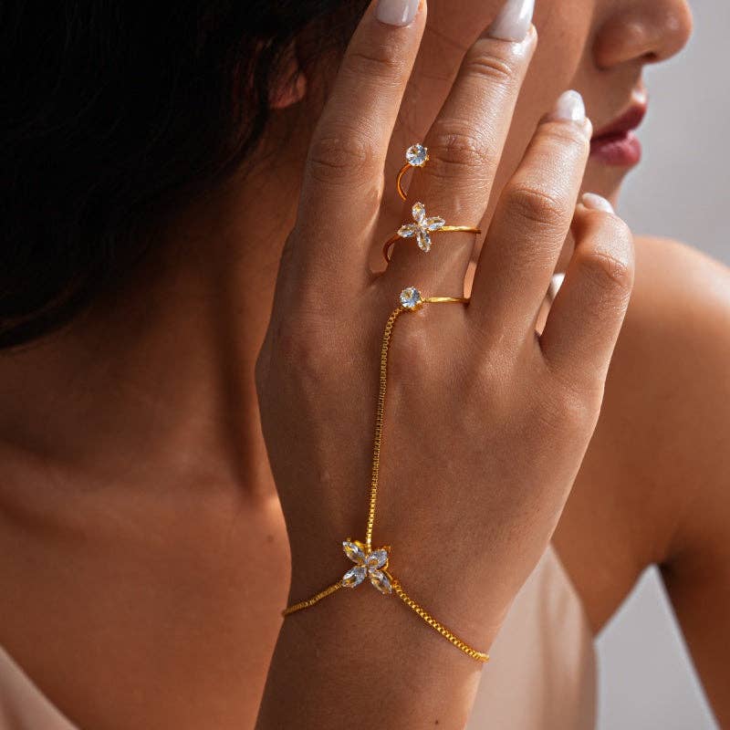Four-Petal Flower Hand Chain Bracelet