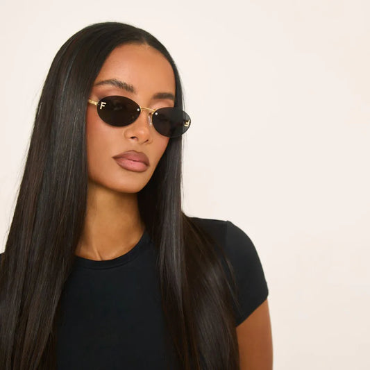 Oval Shape Thin Frame Sunglasses