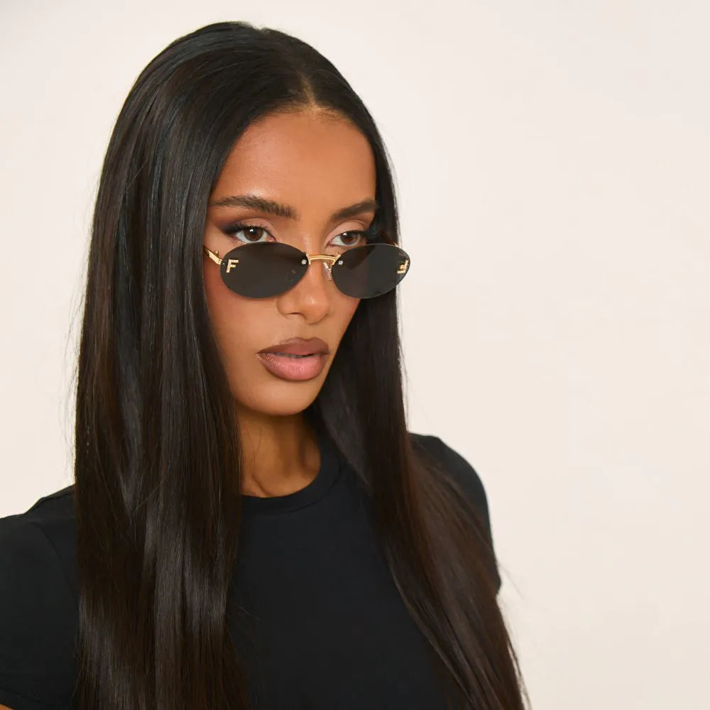 Oval Shape Thin Frame Sunglasses