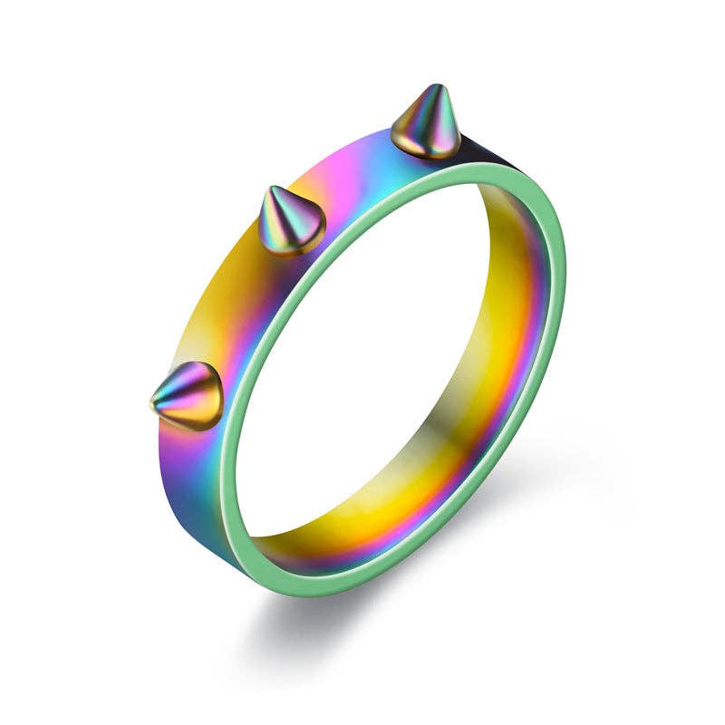 Spike Self Defense Minimalist Band Ring in Stainless Steel