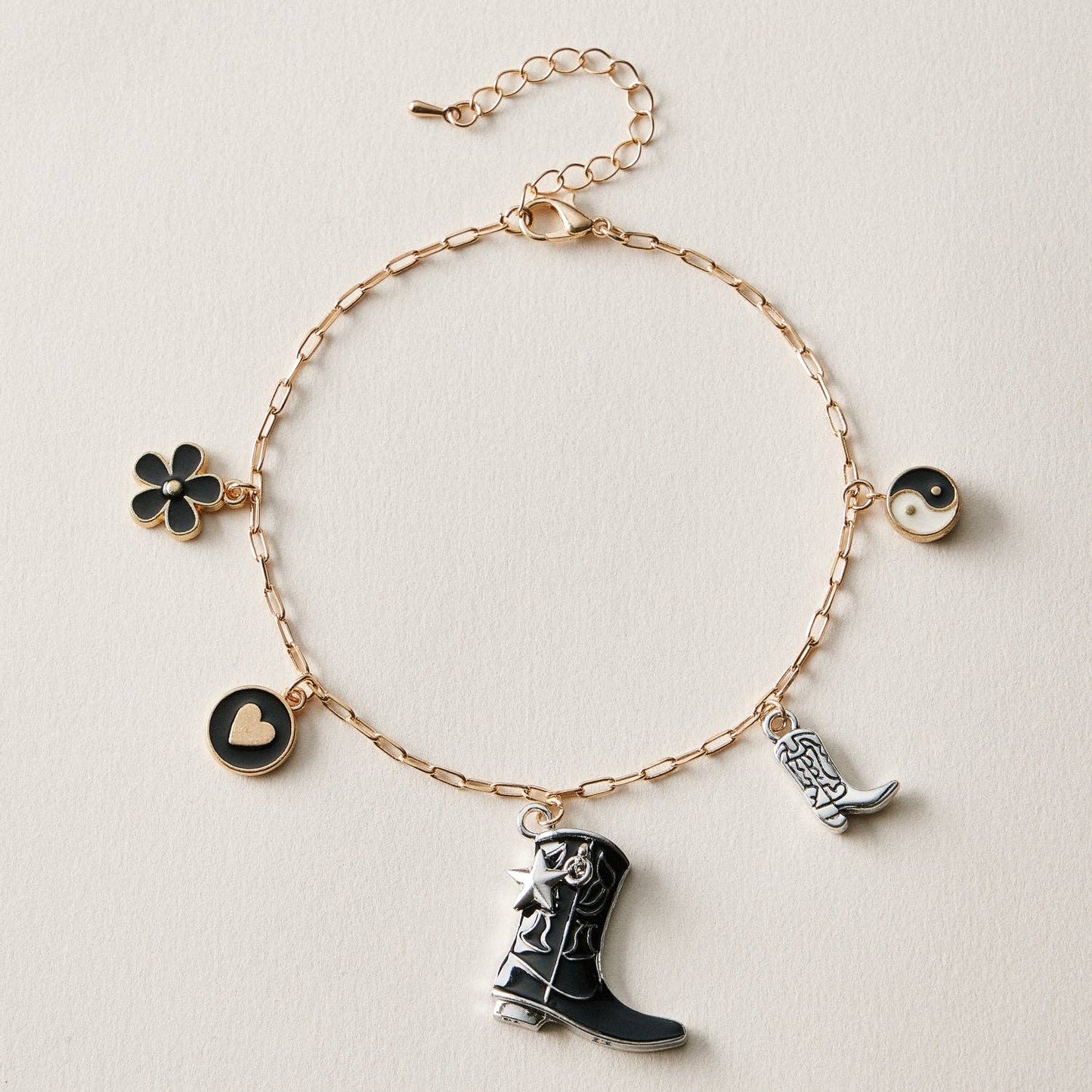 Western Cowboy Boot Charm Chain Anklet