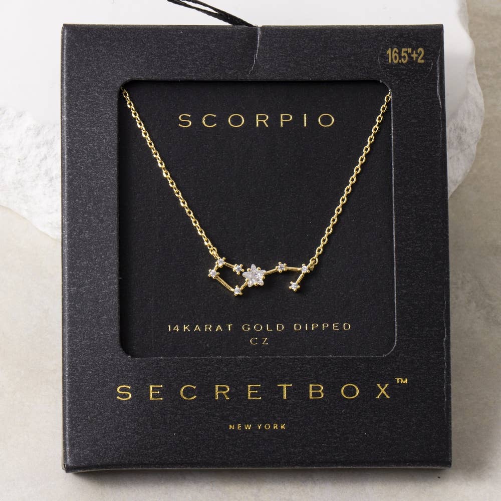 14K Gold Dipped Scorpio Constellation Necklace
