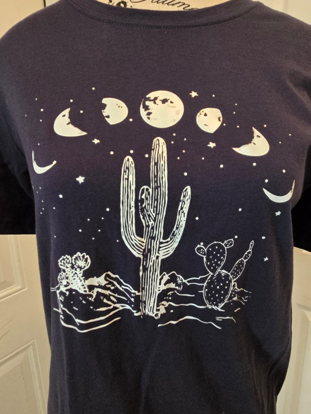 Women's Desert Moon & Cactus Graphic T-Shirt – Size Medium