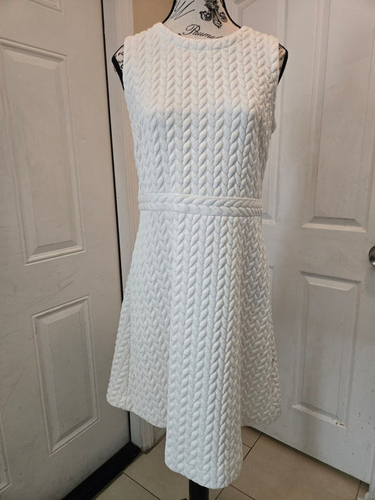 LOFT White Textured Sleeveless Dress – Size 8