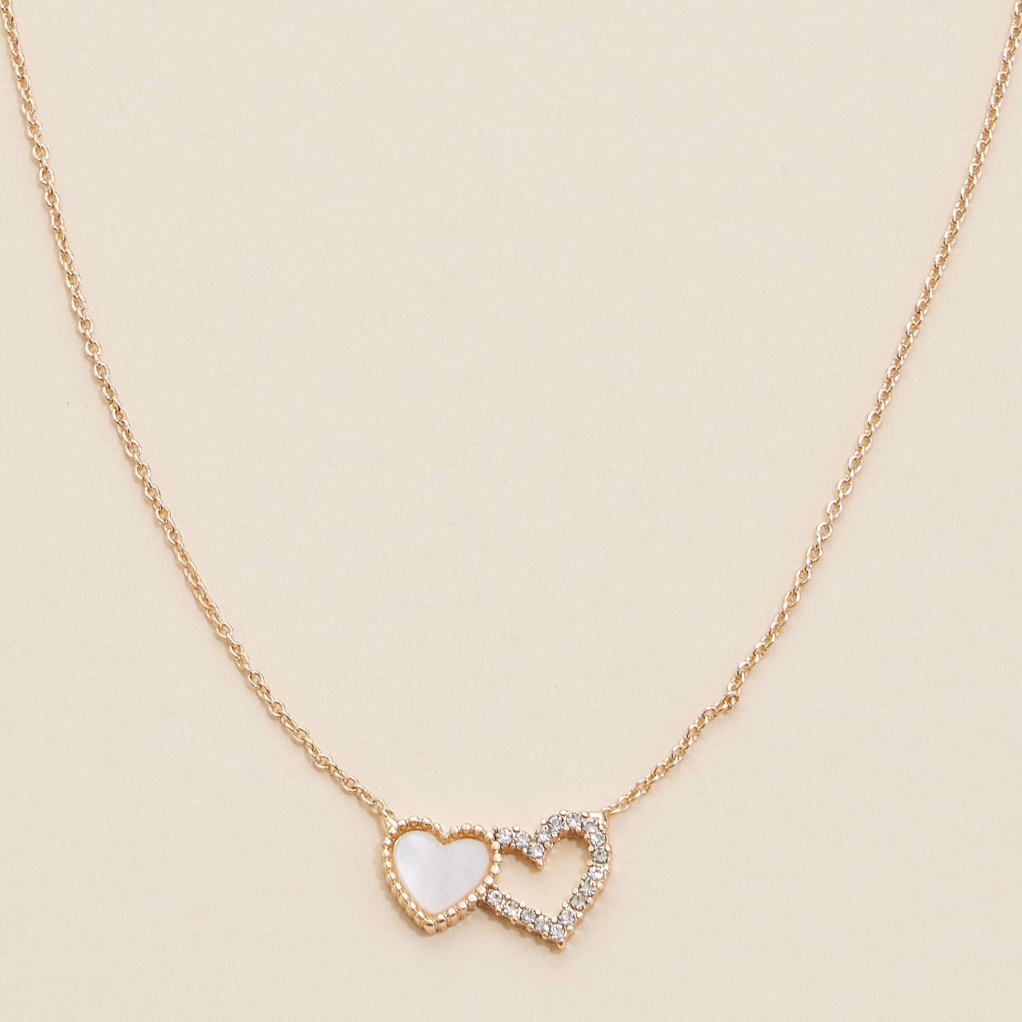 Double Heart Pendant Necklace
