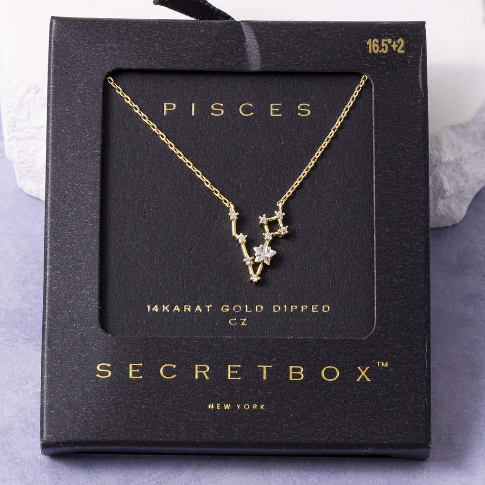 14K Gold Dipped Pisces Constellation Necklace