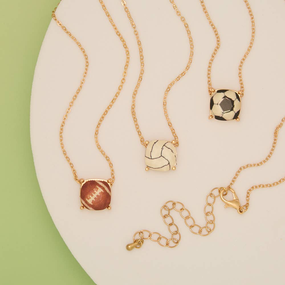 Gameday Cushion Cut Charm Pendant Necklace