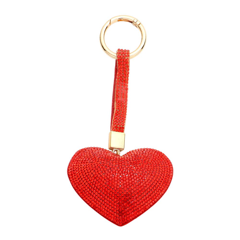 Bling Studded Heart keychain / Bag Charm