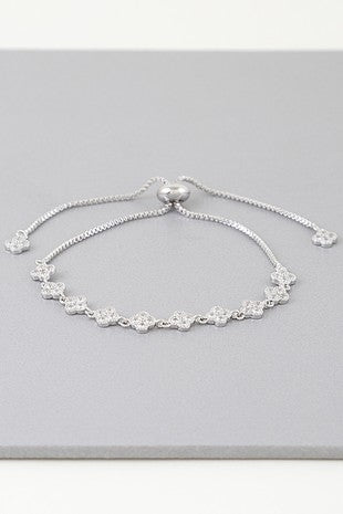 Jeweled Clover Chain Bracelet