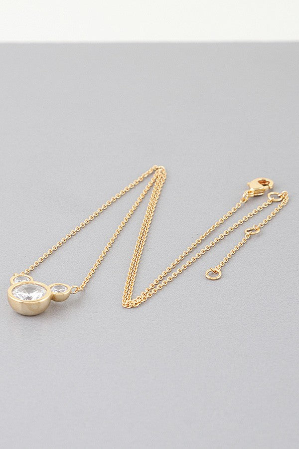 Crystal Mickey Chain Necklace