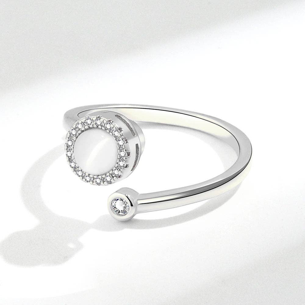 Opal Anxiety Fidget Spinner Stacking Ring