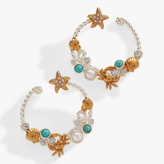 Whimsical Seaside Rope Hoop Earring