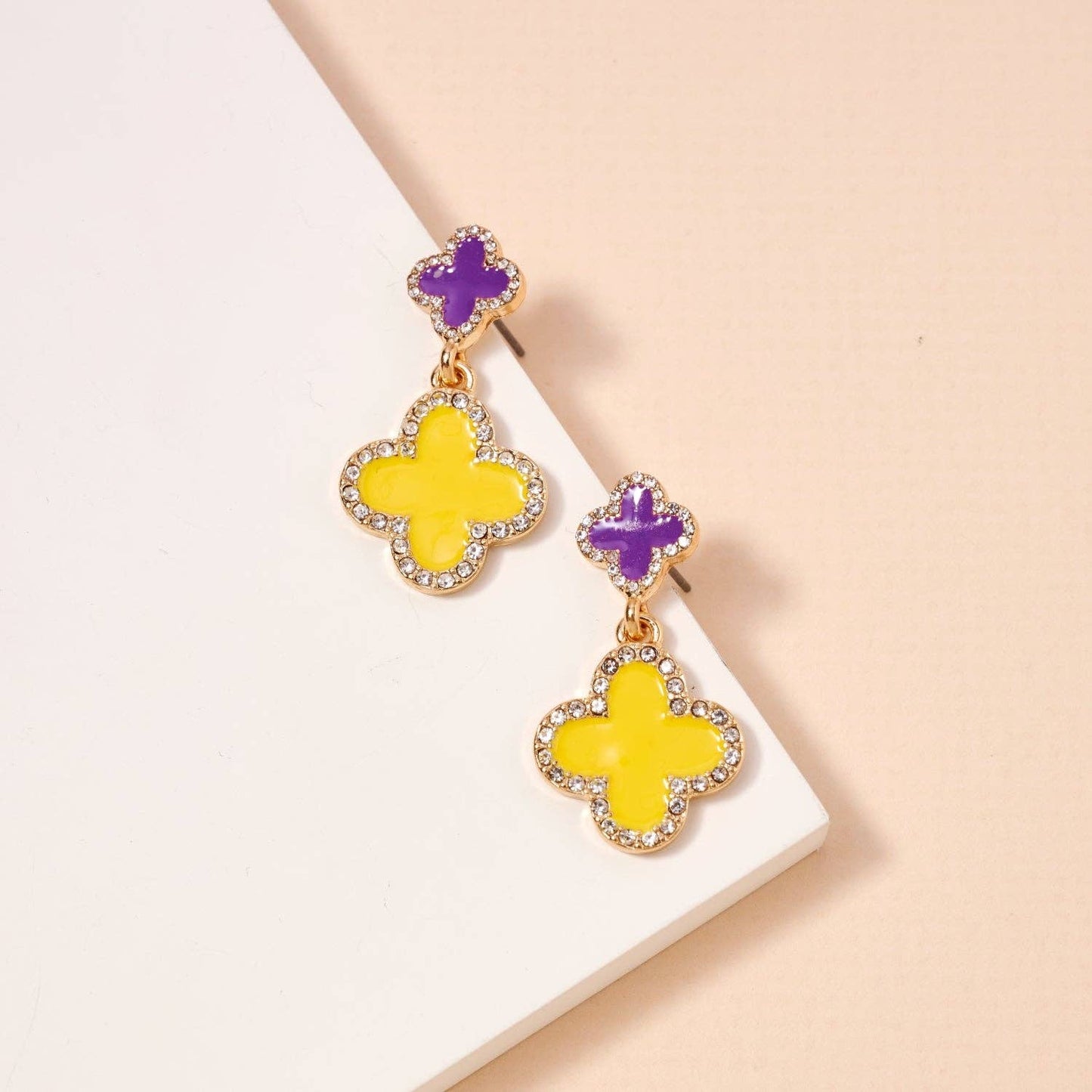 Game Day Enamel Clover Dangling | Earrings