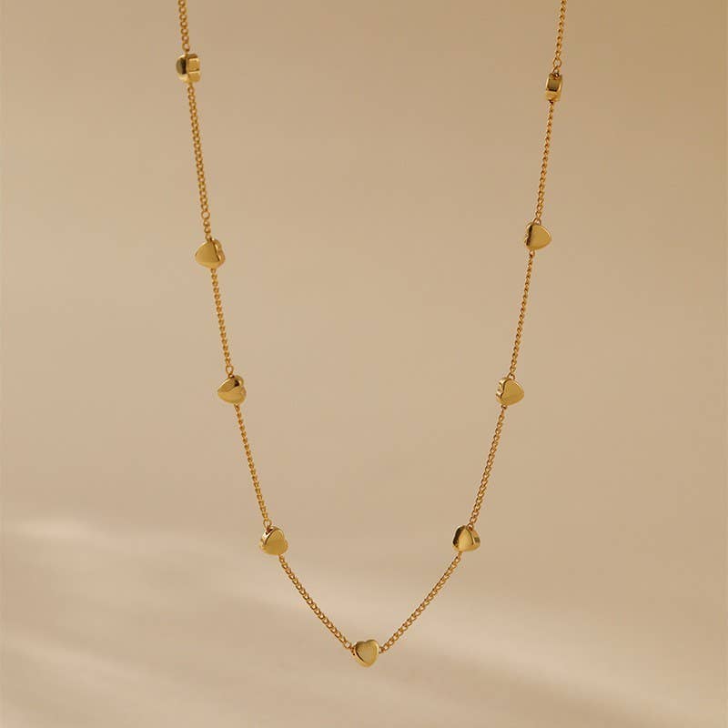 18K STAINLESS STEEL TARNISH FREE HEART NECKLACE