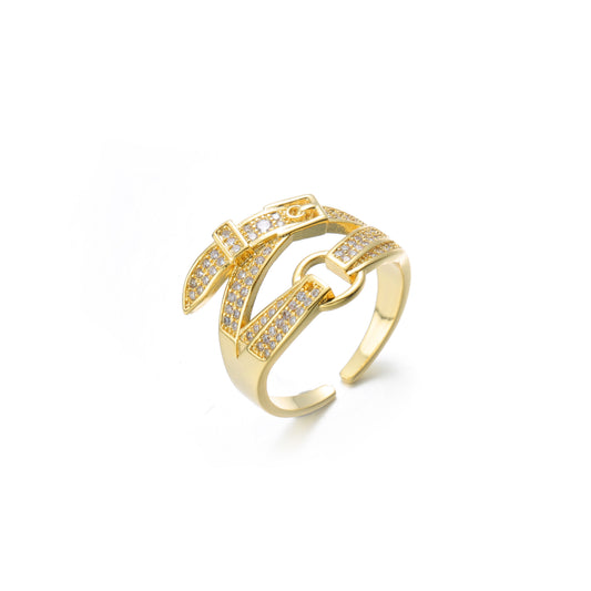 Belt Shape Gold Open Band Ring