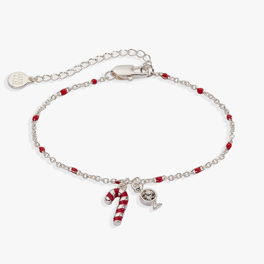 Candy Cane Beaded Chain Bracelet