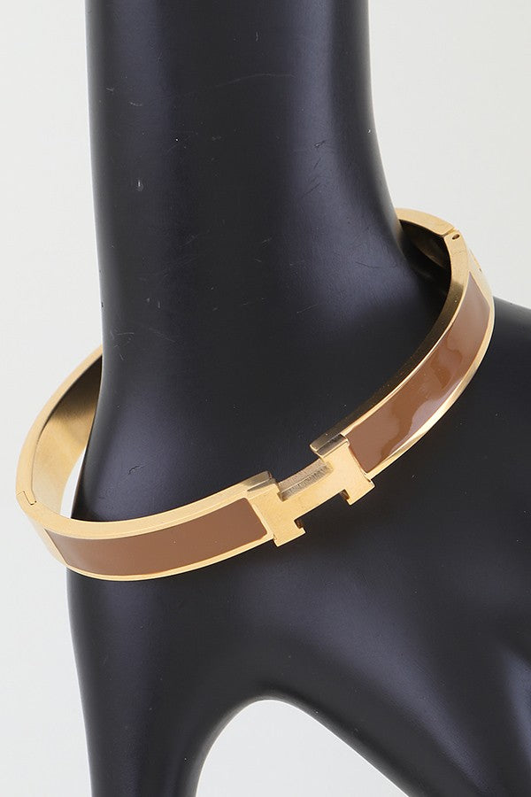 Modern H Cuff Bracelet