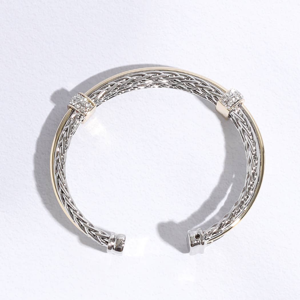 Layered Wheat Chain Bracelet Cuff Bangle