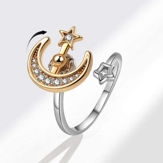 Moon Star Anxiety Fidget Spinner Ring