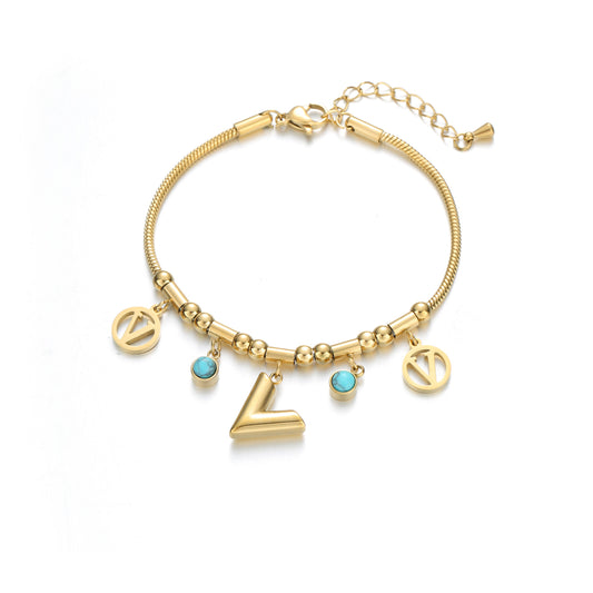 Gold Clover Charm Bracelet