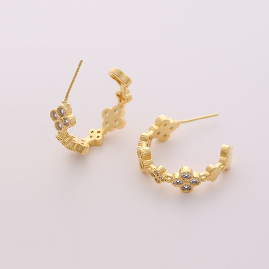 Designer Inspired Clover Hoop Earrings