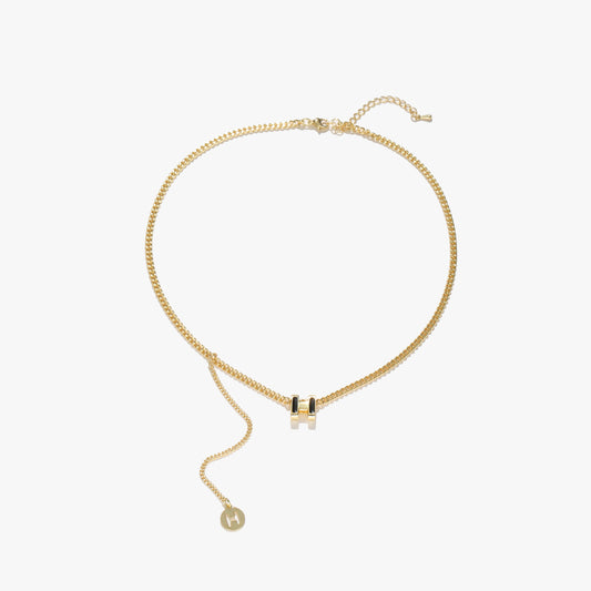 Chic Modern Initial H Motif Pendant Necklace