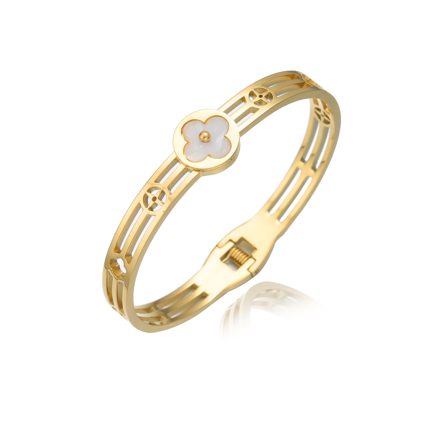 Clover Motif Bangle Cuff
