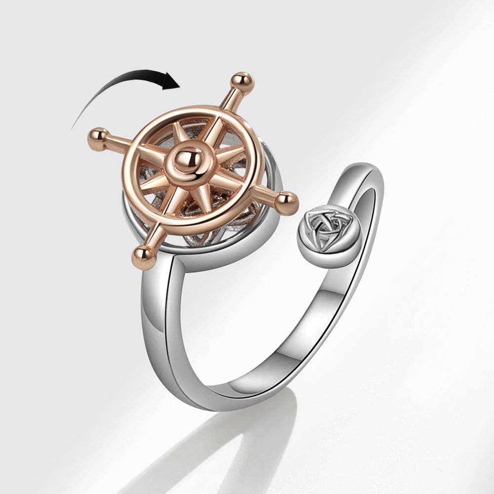 Rudder Compass Anxiety Fidget Spinner Ring