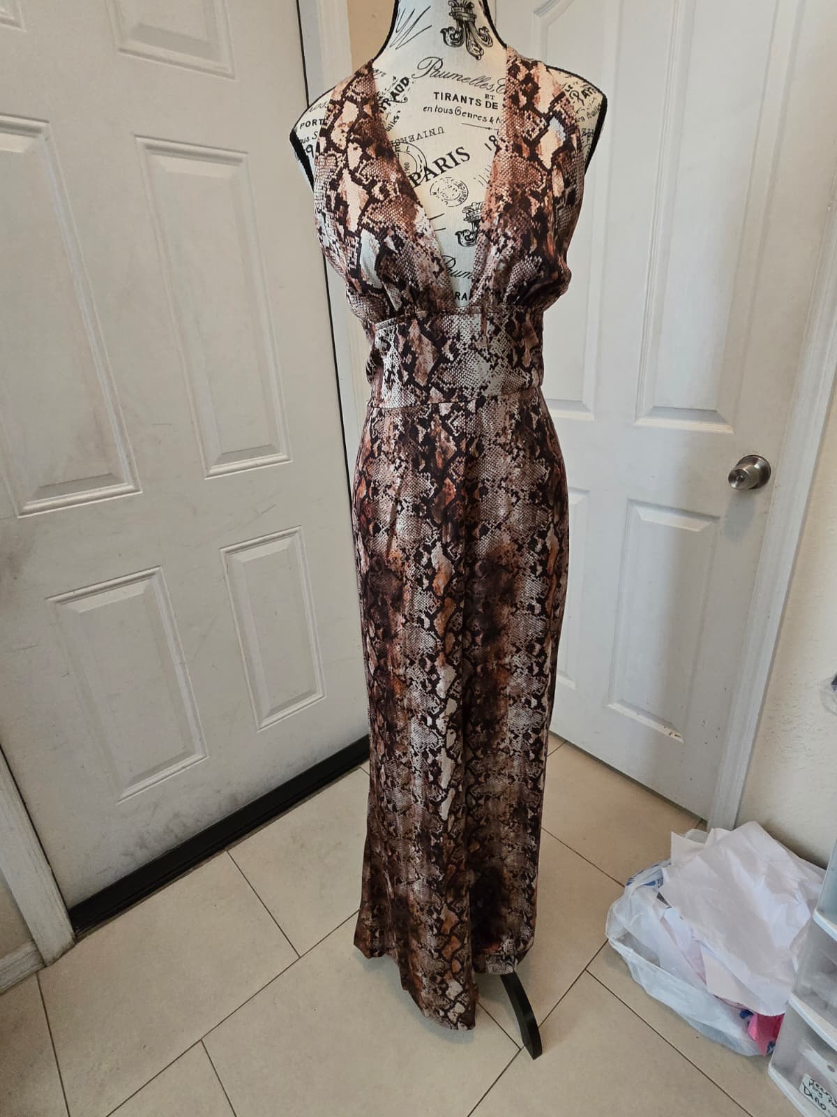 SHEIN Snakeskin Print Sleeveless Romper – Size XL