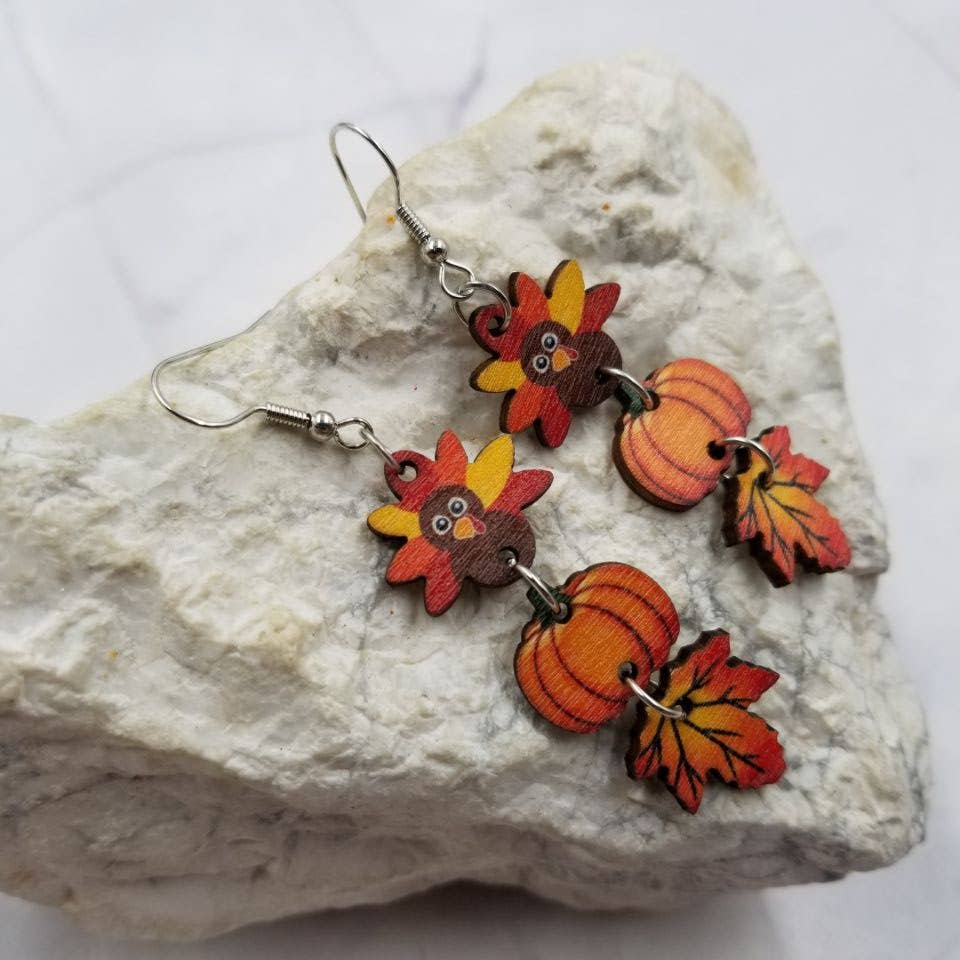 Fall Wooden Earrings