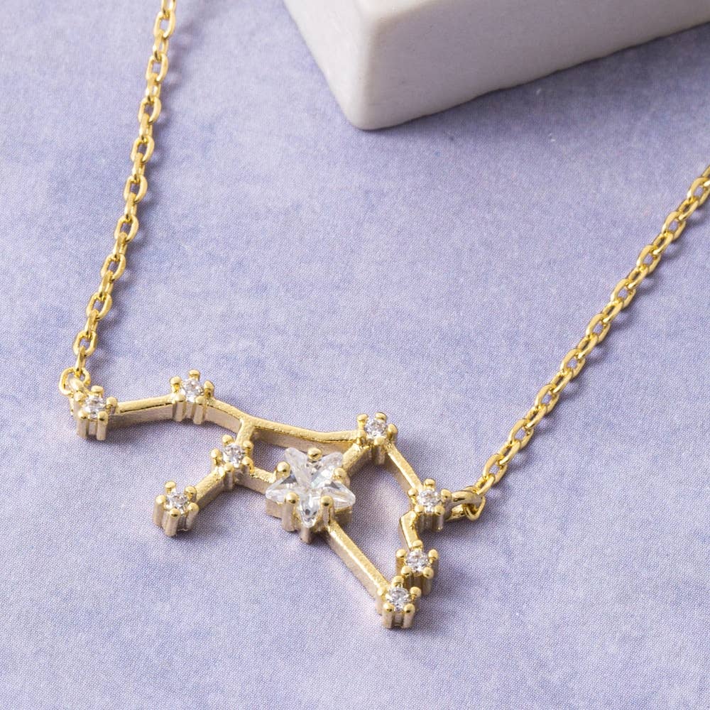 14K Gold Dipped Virgo Constellation Necklace