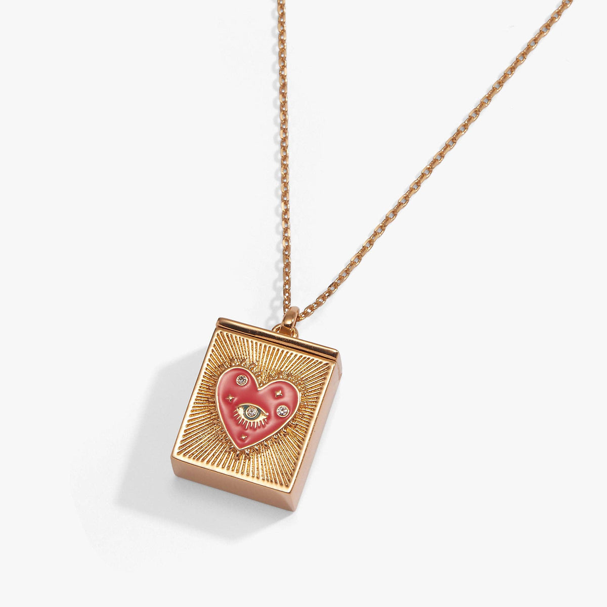 Good Fortune Tarot Box Locket Pendant Necklace