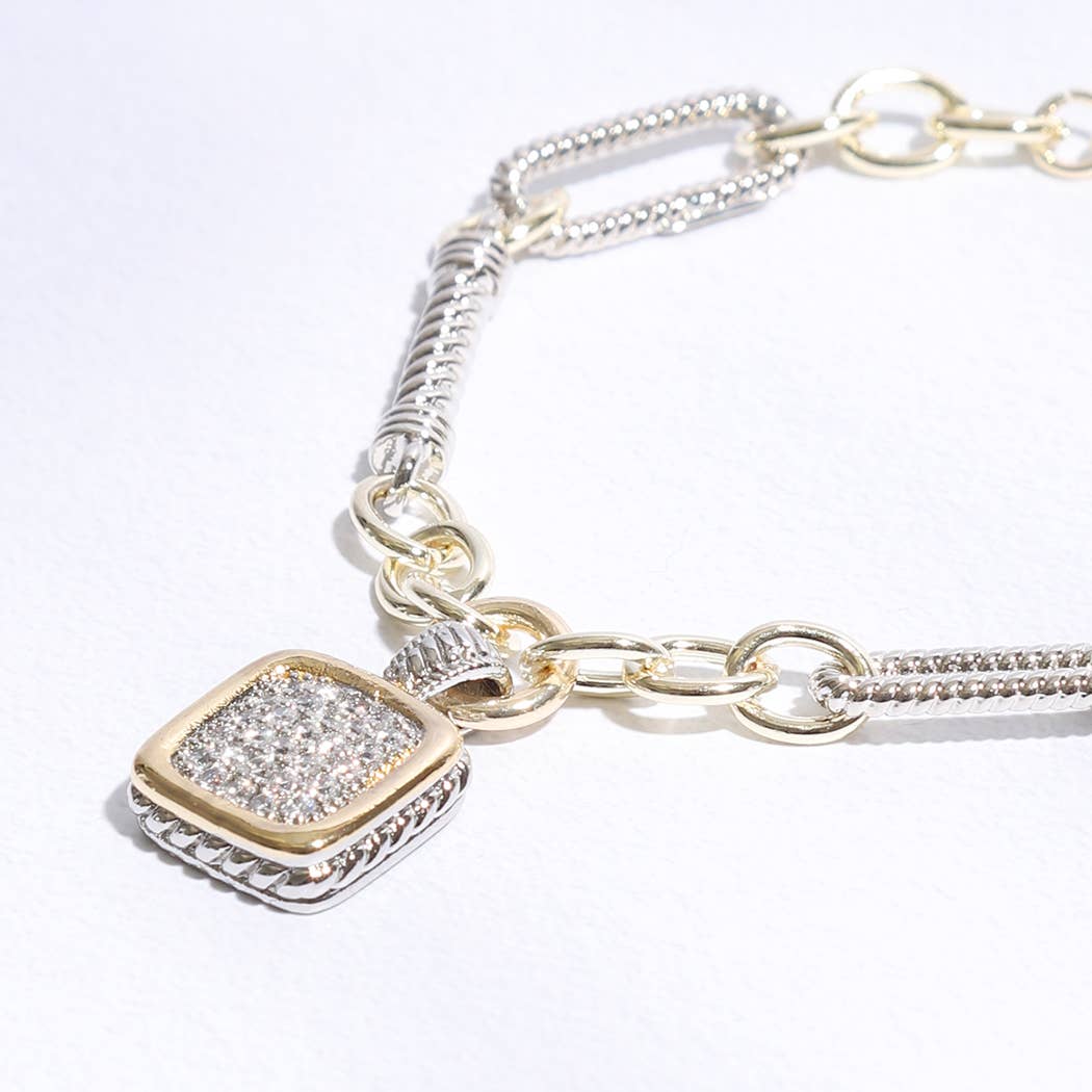Square 2T Link Chain Bracelet