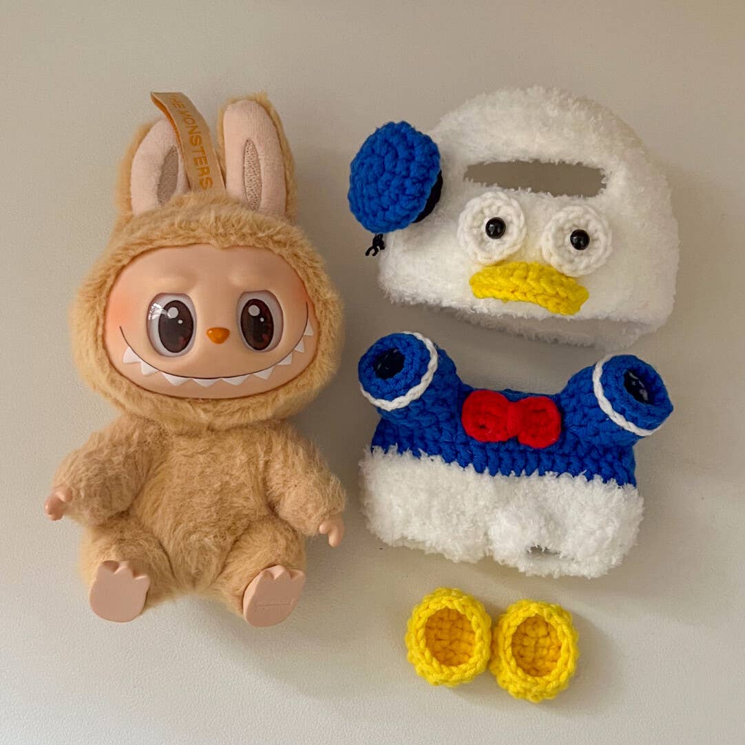 Crochet Donald Duck Labubu Outfit