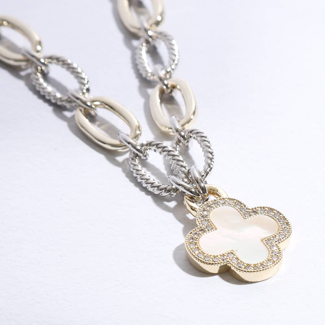 Clover Mop Gold Link Necklace